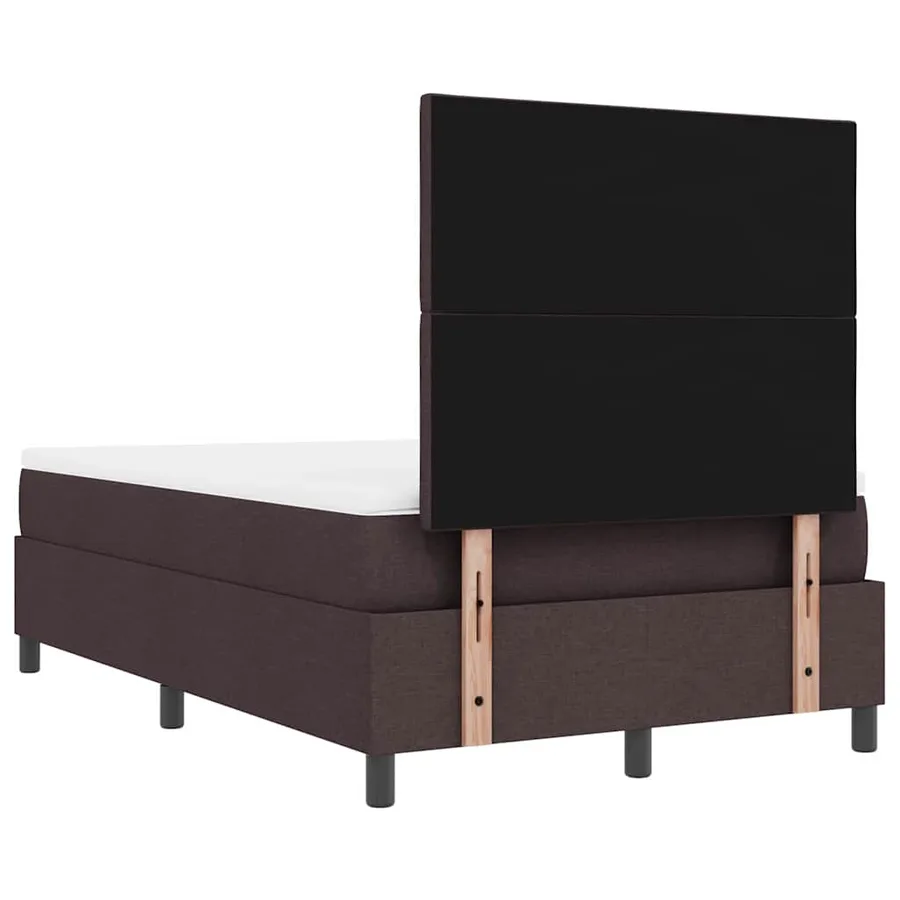 Lit à ressorts avec tête de lit Marron foncé 120 x 200 cm tissu - 10