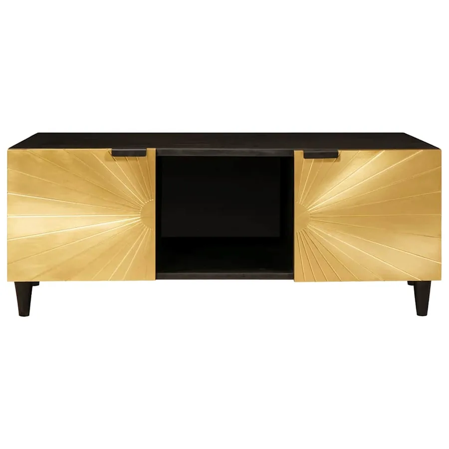 Table basse Noir et or 100 x 54 x 40 cm Bois d'ingénierie - 3