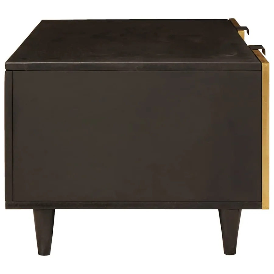 Table basse Noir et or 100 x 54 x 40 cm Bois d'ingénierie - 4