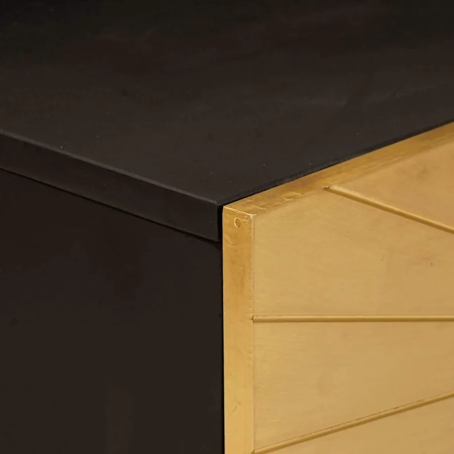 Table basse Noir et or 100 x 54 x 40 cm Bois d'ingénierie - 6