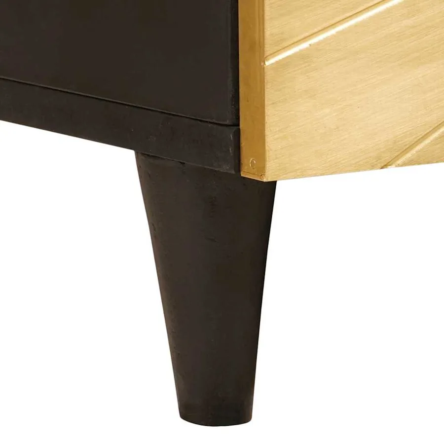 Table basse Noir et or 100 x 54 x 40 cm Bois d'ingénierie - 8