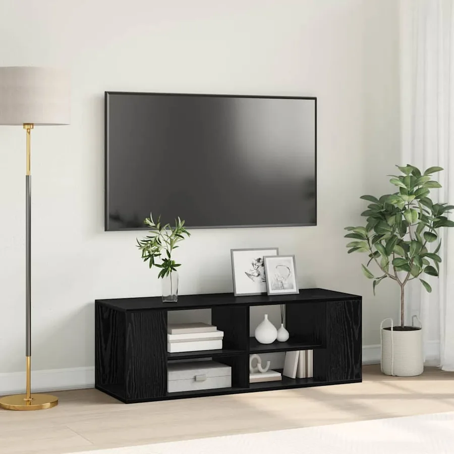 Ensemble meuble TV Montage mural Chêne noir 102 x 35 x 35 cm