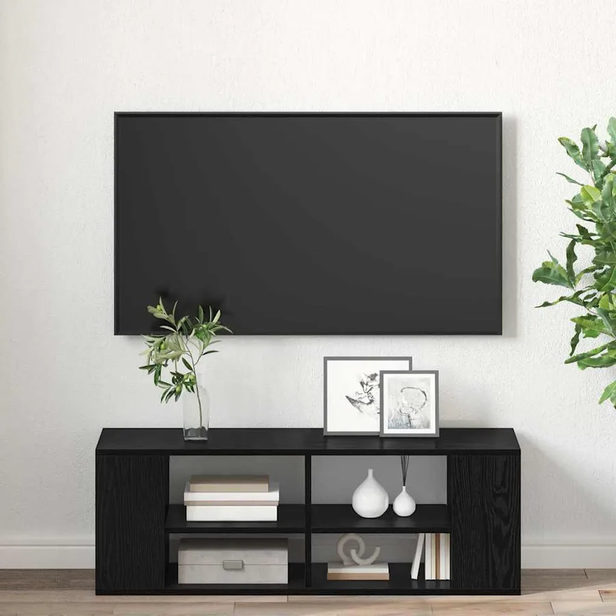 Ensemble meuble TV Montage mural Chêne noir 102 x 35 x 35 cm - 4