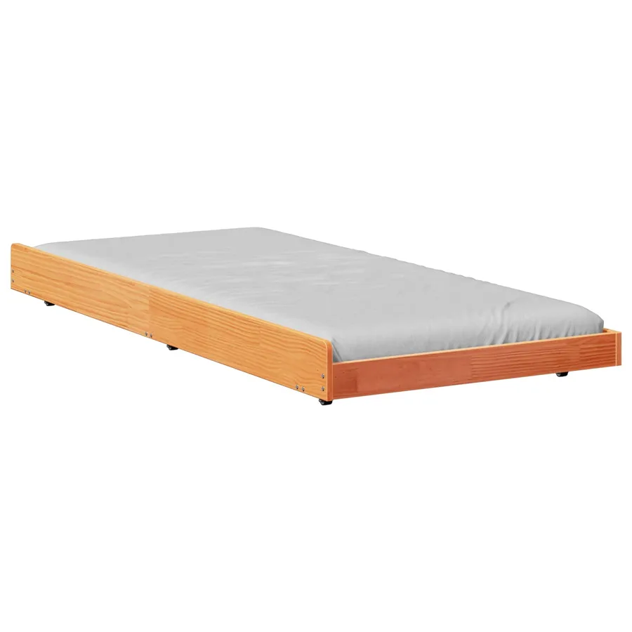 Cadre de lit Brun cire 100 x 200 cm Pin massif - 2