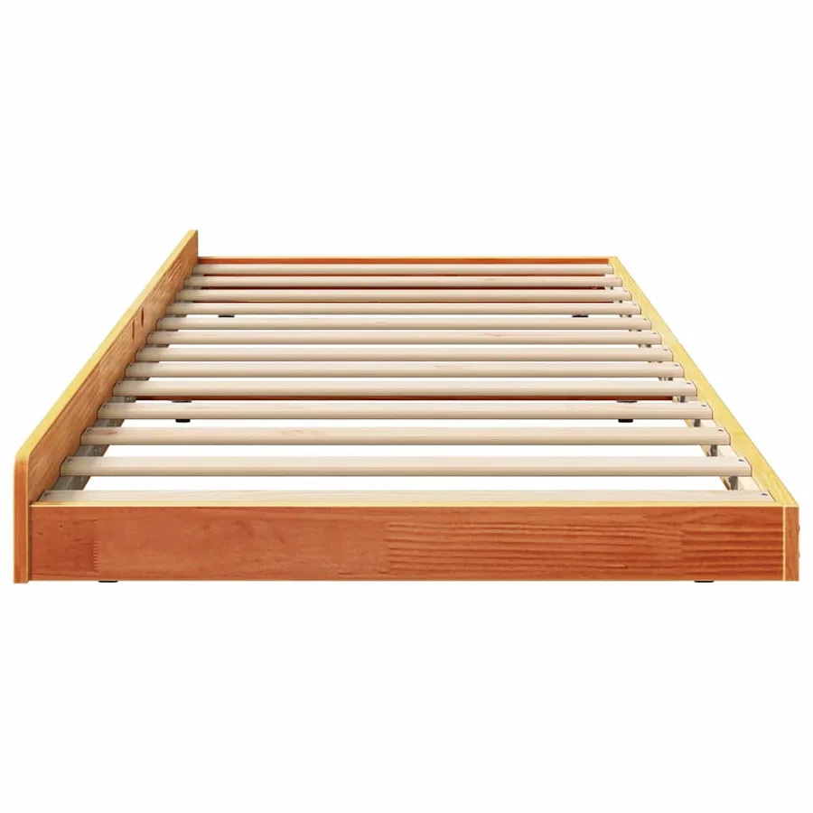 Cadre de lit Brun cire 100 x 200 cm Pin massif - 6