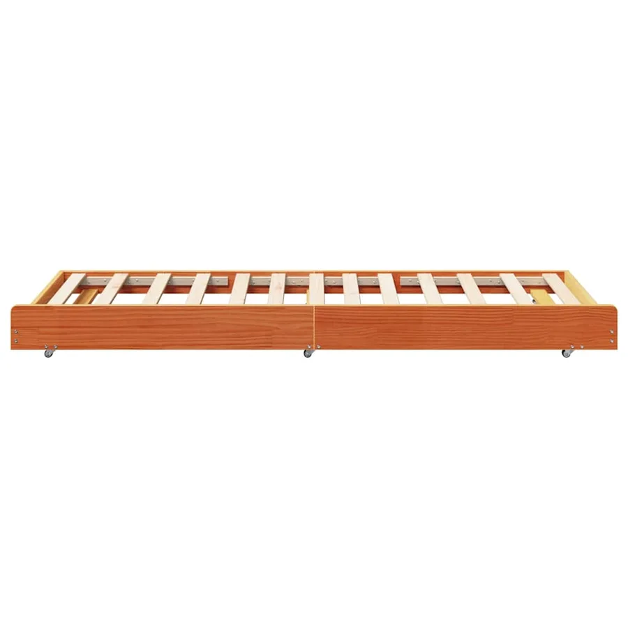 Cadre de lit Brun cire 100 x 200 cm Pin massif - 7