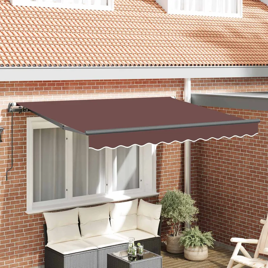 Auvent Rétractable Marron 250 x 200 cm tissu