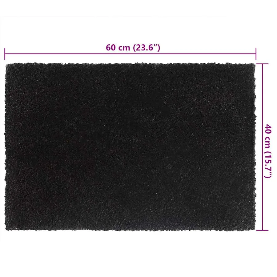 Tapis de porte noir 40x60 cm fibre de coco touffeté - 4