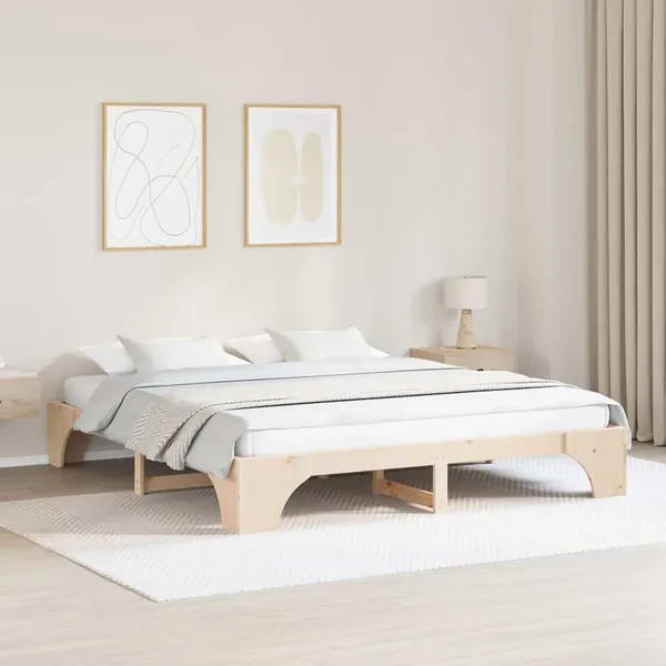 Cadre de lit Naturel 180 x 200 cm Pin massif