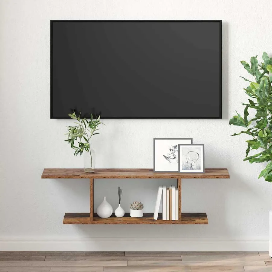 Ensemble meuble TV Marron 103 x 30 x 26,5 cm Bois d'ingénierie - 4
