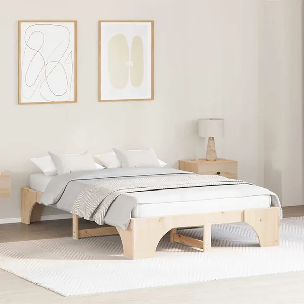 Cadre de lit Pin massif 120 x 190 cm Bois massif en pin