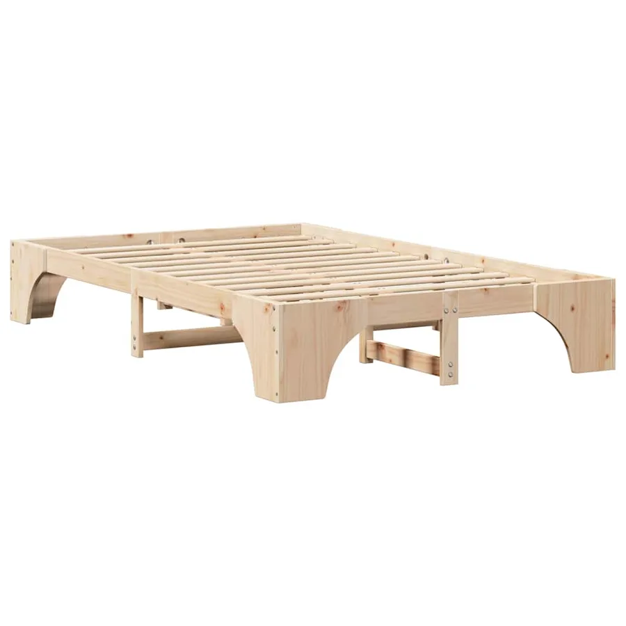 Cadre de lit Pin massif 120 x 190 cm Bois massif en pin - 4