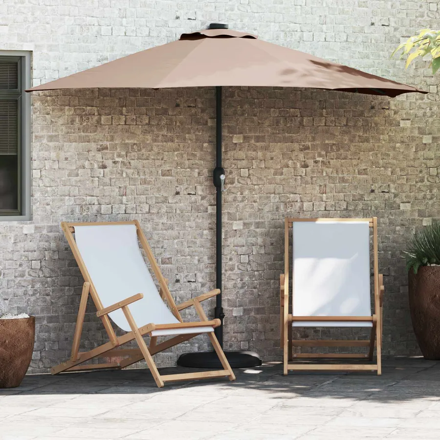 Parasol de jardin Taupe 294 x 150 x 224 cm Polyester et Acier
