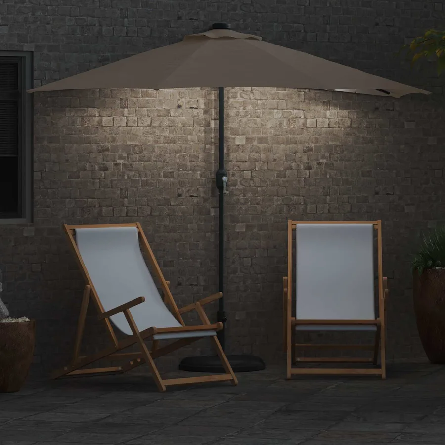 Parasol de jardin Taupe 294 x 150 x 224 cm Polyester et Acier - 4