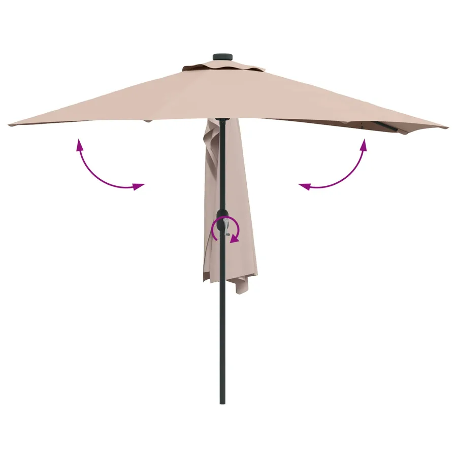 Parasol de jardin Taupe 294 x 150 x 224 cm Polyester et Acier - 9