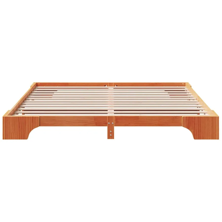 Cadre de lit Brun cire 180 x 200 cm Pin massif - 5