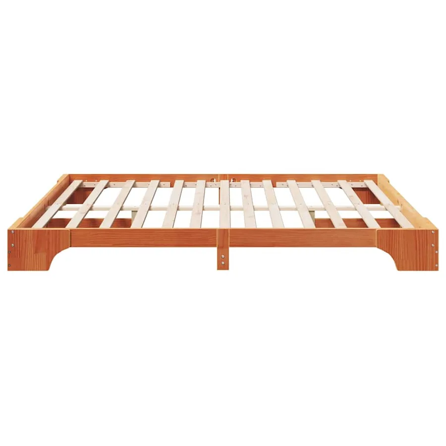 Cadre de lit Brun cire 180 x 200 cm Pin massif - 6