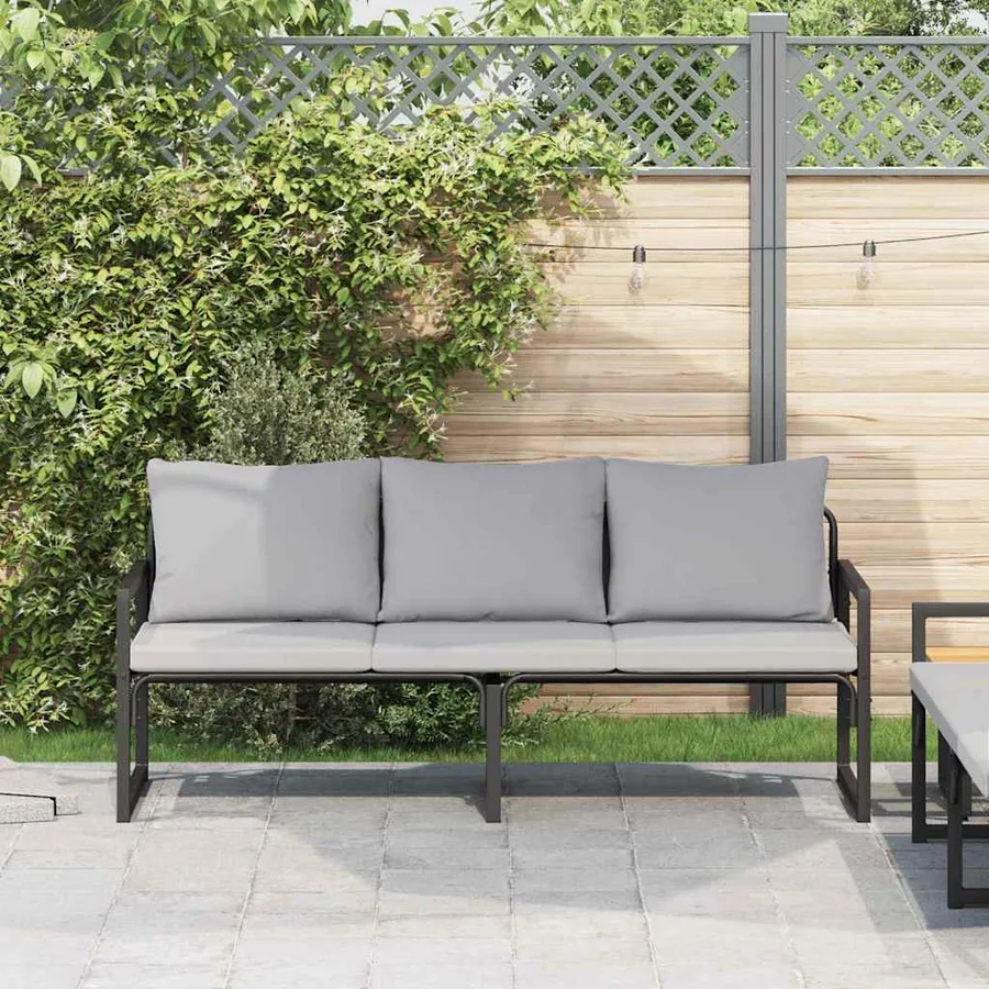 Mobilier de jardin Gris clair 180 x 72,5 x 71 cm Polyester - 3