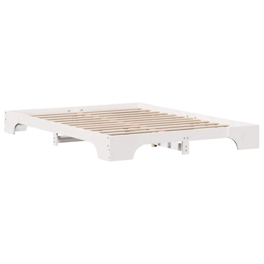 Cadre de lit Blanc 150 x 200 cm Pin massif - 4