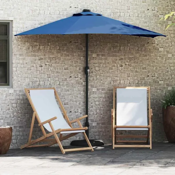 Parasol de jardin 294 x 150 x 223 cm Polyester et Acier Azur