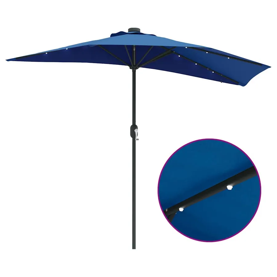 Parasol de jardin 294 x 150 x 223 cm Polyester et Acier Azur - 11
