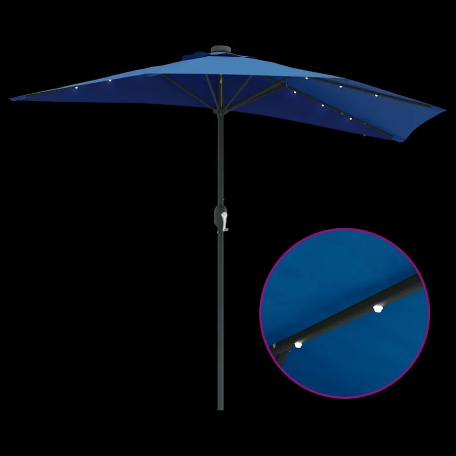 Parasol de jardin 294 x 150 x 223 cm Polyester et Acier Azur - 8