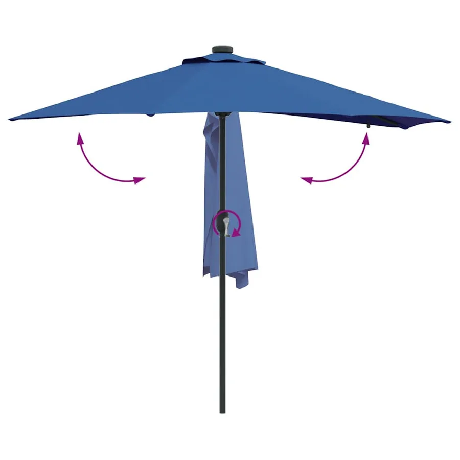 Parasol de jardin 294 x 150 x 223 cm Polyester et Acier Azur - 9