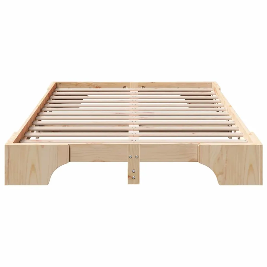 Cadre de lit Naturel 120 x 190 cm Pin massif - 5