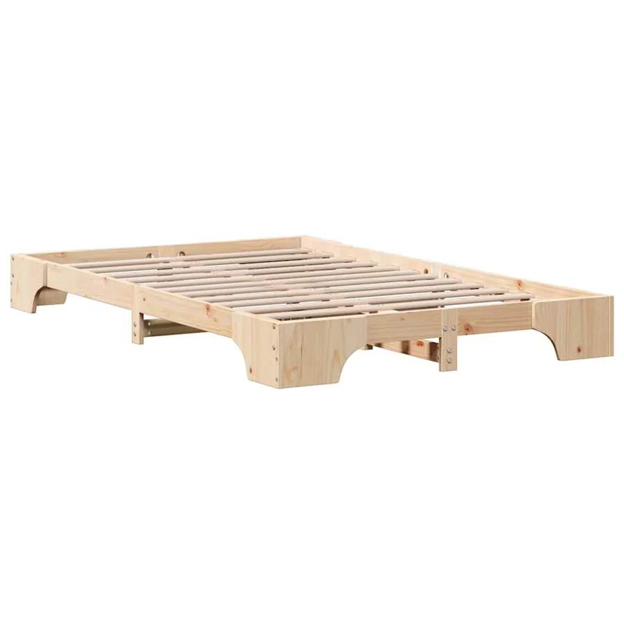 Cadre de lit Naturel 120 x 190 cm Pin massif - 7