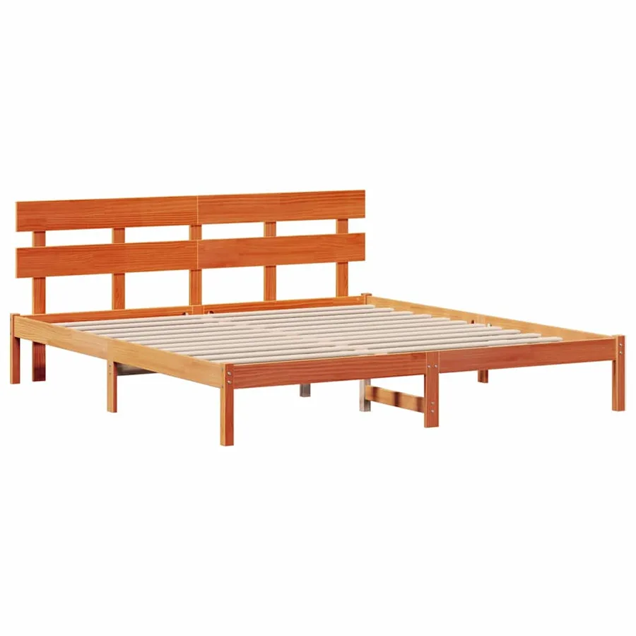 Cadre de lit Marron 180 x 200 cm Bois de pin massif - 4