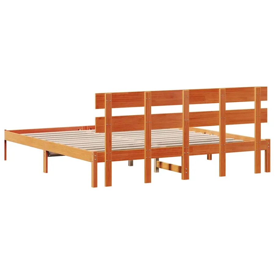 Cadre de lit Marron 180 x 200 cm Bois de pin massif - 7