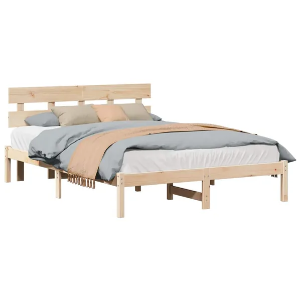 Cadre de lit Marron 140 x 200 cm Bois de pin massif
