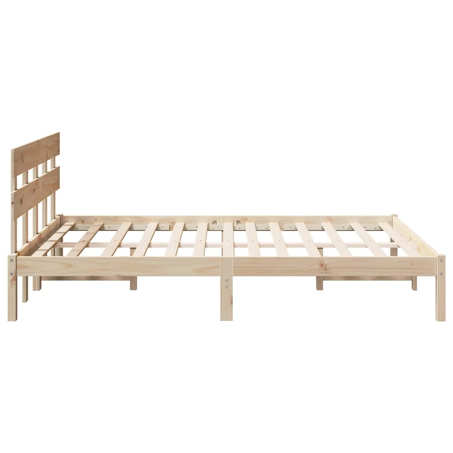 Cadre de lit Marron 140 x 200 cm Bois de pin massif - 6