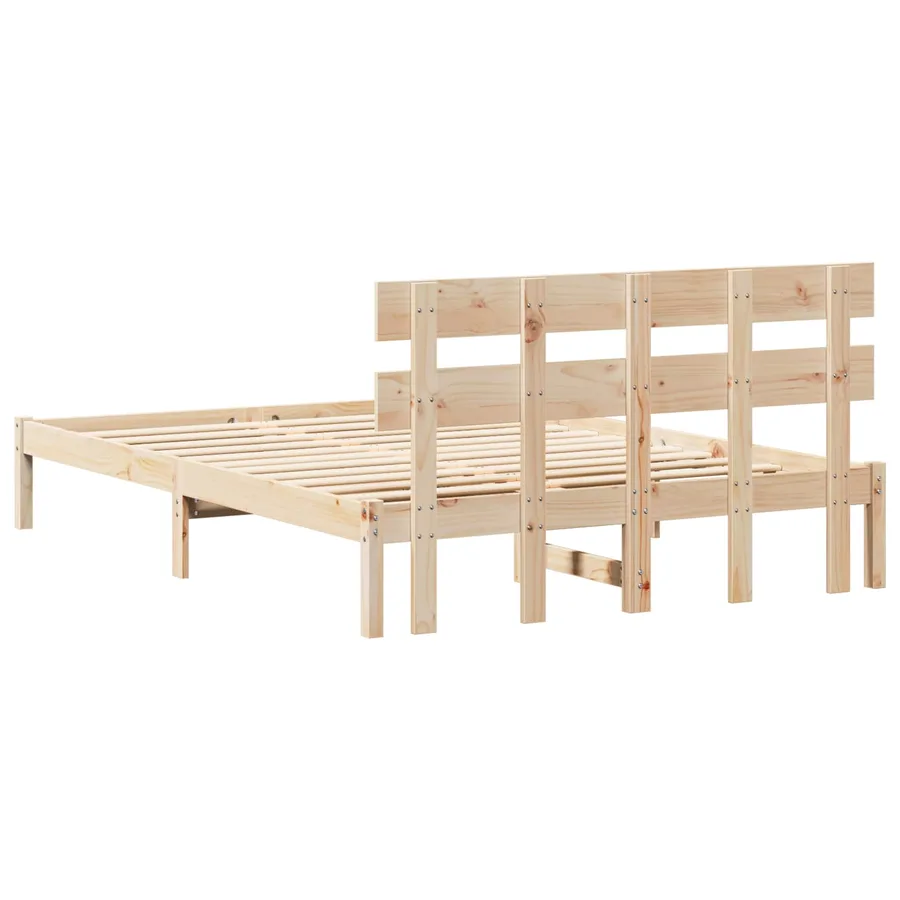 Cadre de lit Marron 140 x 200 cm Bois de pin massif - 8