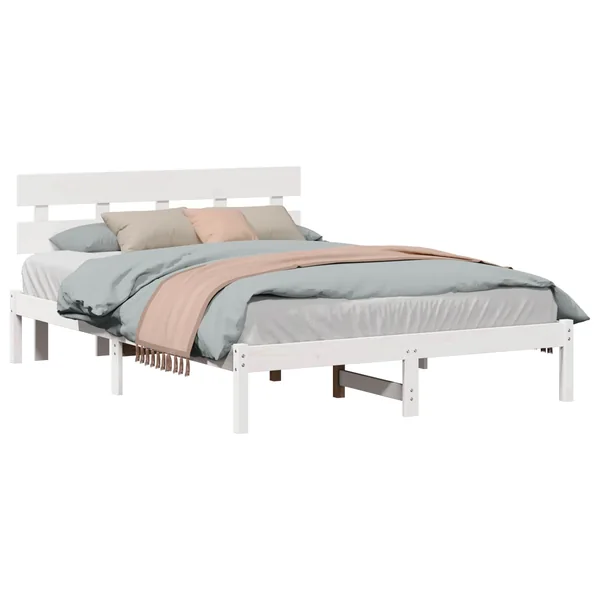 Cadre de lit Blanc 160 x 200 cm Bois de pin massif