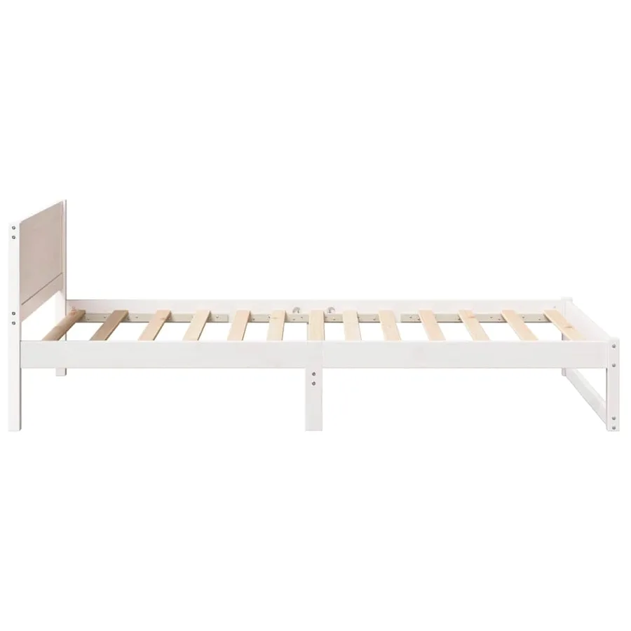 Cadre de lit avec tête de lit Blanc 90 x 190 cm Pin massif - 6