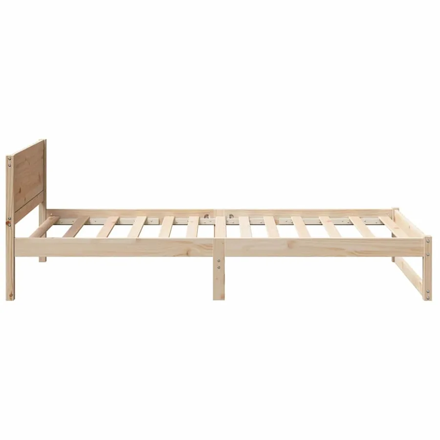 Cadre de lit avec tête de lit Naturel 90 x 200 cm Pin massif - 6