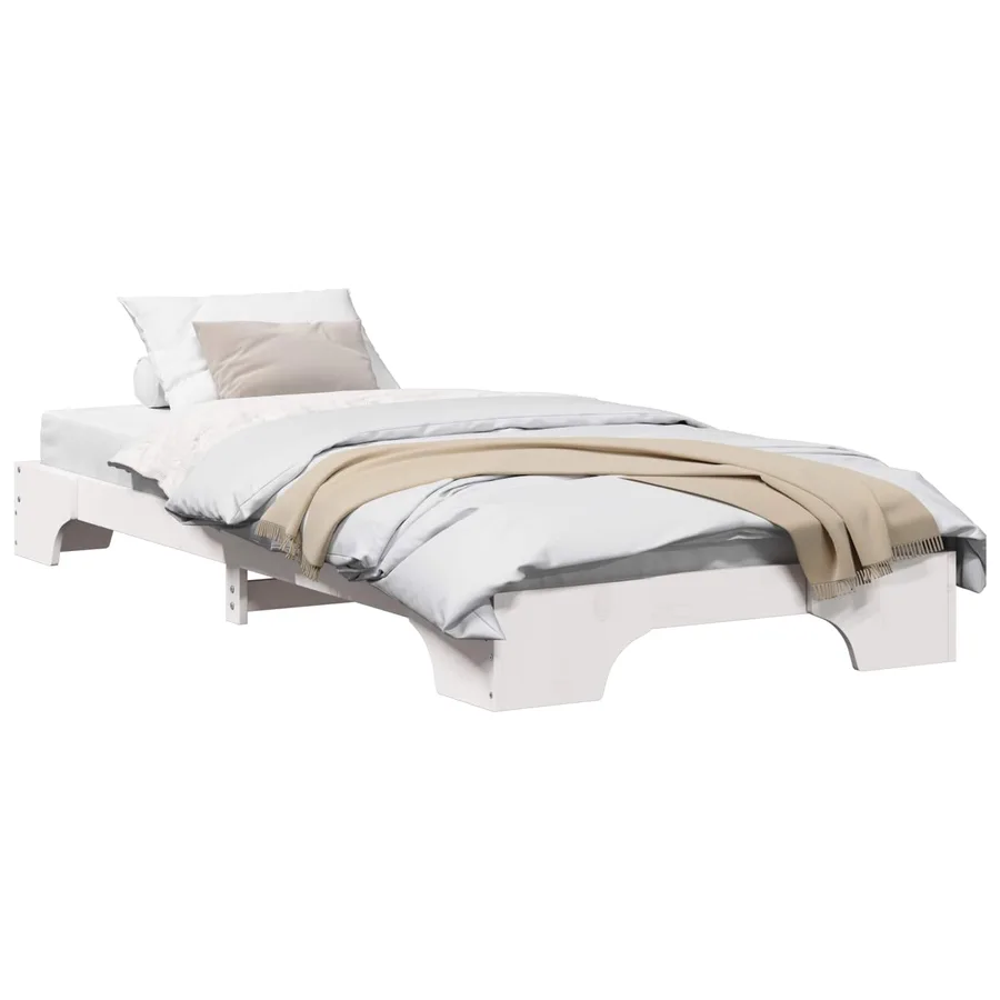 Cadre de lit Blanc 90 x 200 cm Pin massif - 2