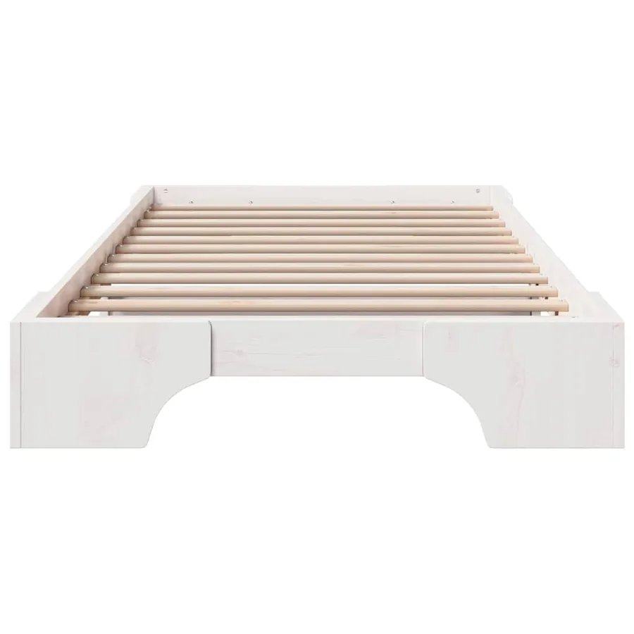 Cadre de lit Blanc 90 x 200 cm Pin massif - 5