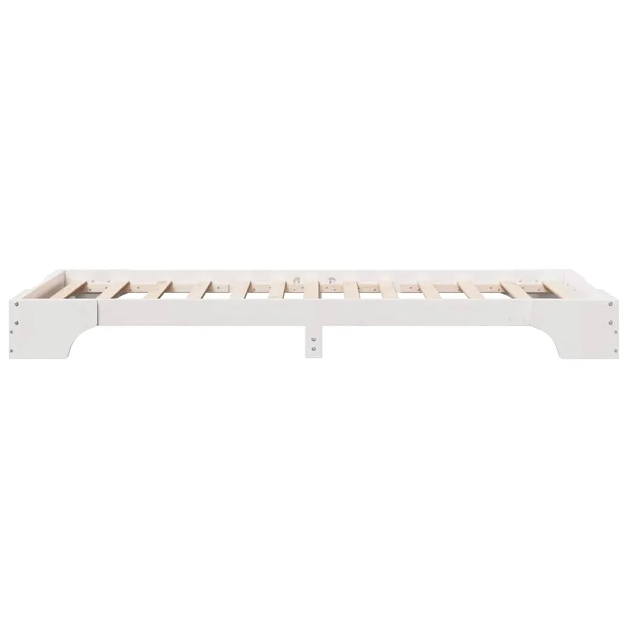 Cadre de lit Blanc 90 x 200 cm Pin massif - 6