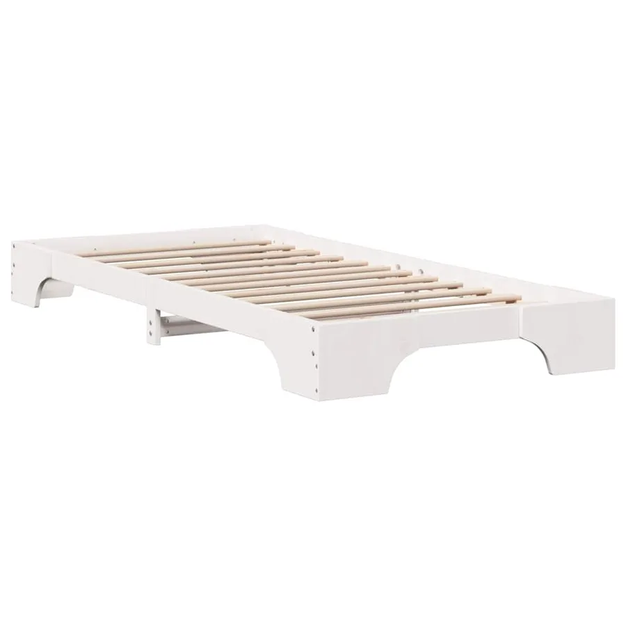 Cadre de lit Blanc 90 x 200 cm Pin massif - 7