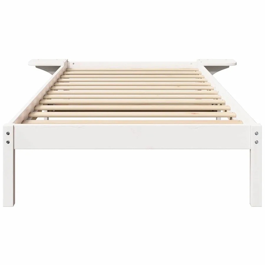 Cadre de lit Blanc 80 x 200 cm Pin massif - 5