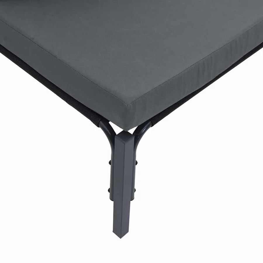 Ensemble de canapé de jardin avec coussin 11 pcs Noir Acier - 7