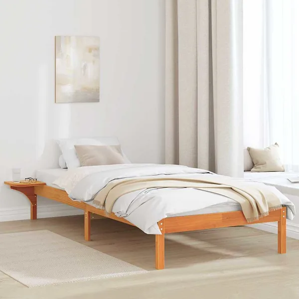 Cadre de lit Brun cire 75 x 190 cm Pin massif