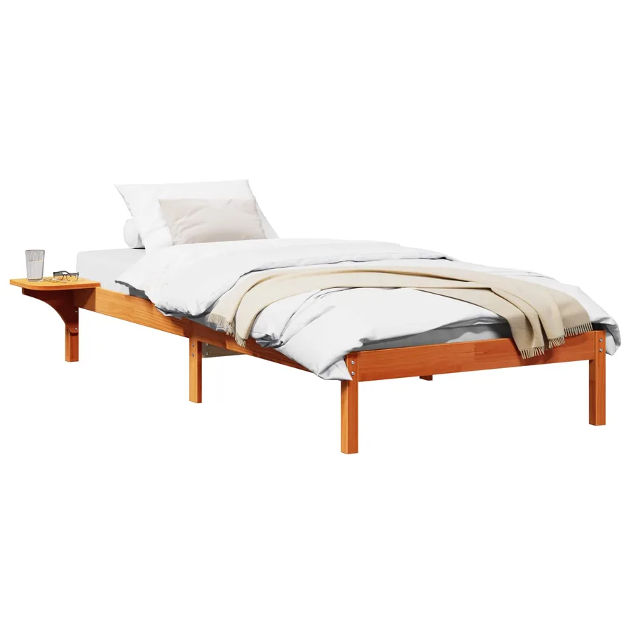 Cadre de lit Brun cire 75 x 190 cm Pin massif - 2