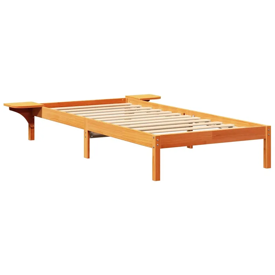 Cadre de lit Brun cire 75 x 190 cm Pin massif - 4