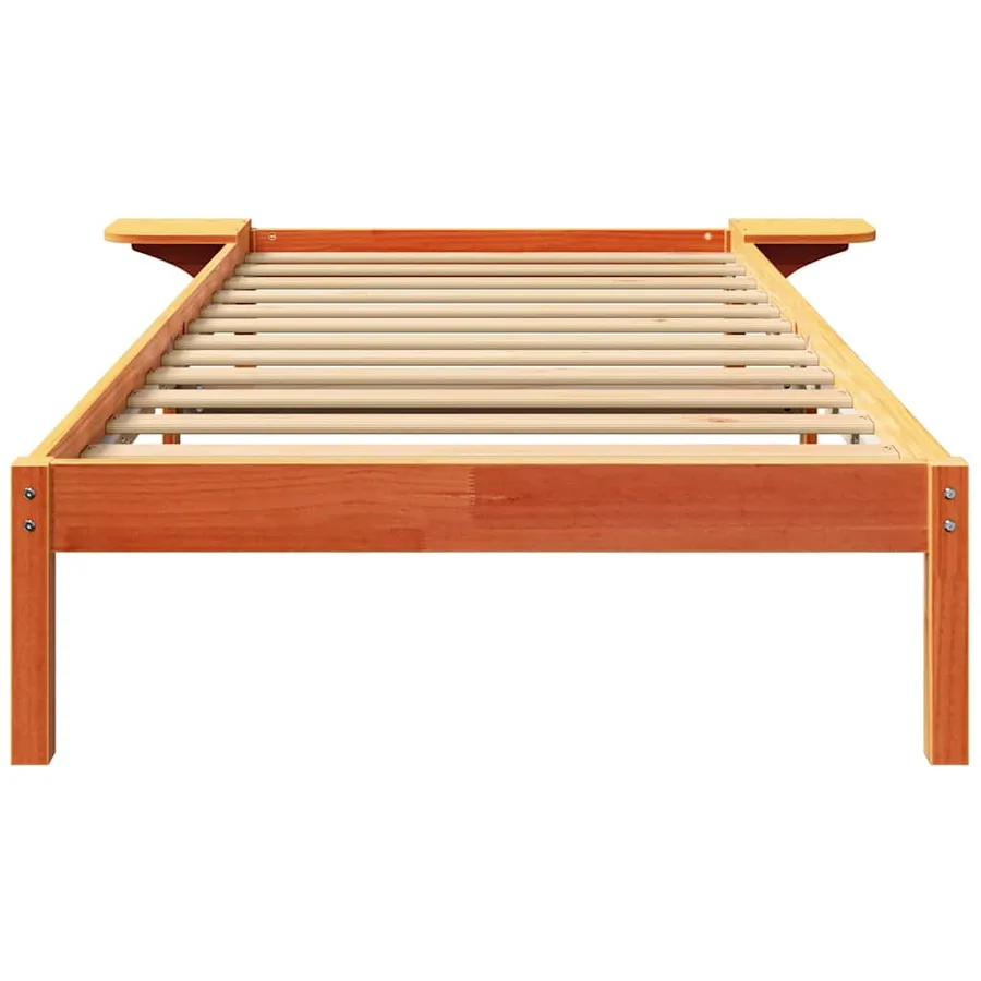 Cadre de lit Brun cire 75 x 190 cm Pin massif - 5