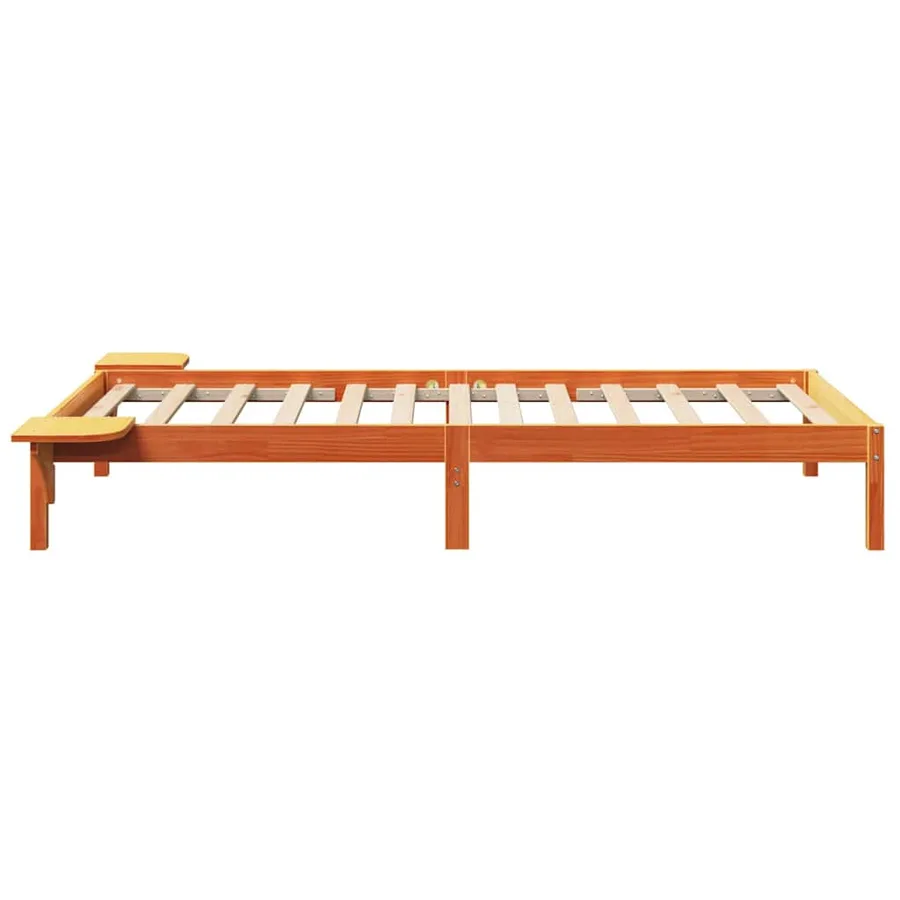 Cadre de lit Brun cire 75 x 190 cm Pin massif - 6