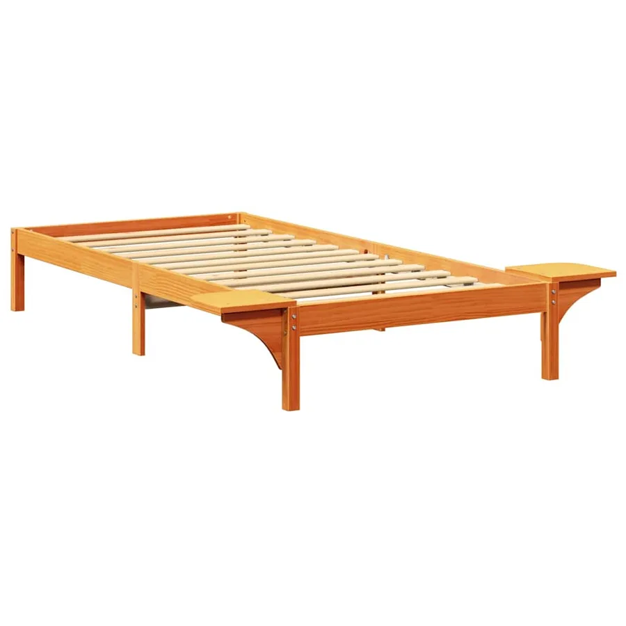 Cadre de lit Brun cire 75 x 190 cm Pin massif - 7