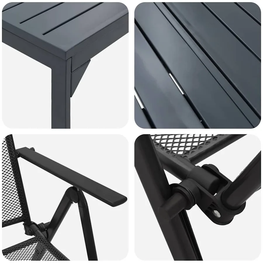 Ensemble de salle à manger pour jardin 9 pcs Anthracite - 9